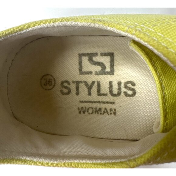 Stylus Womens Yellow & White Canvas Sneakers Size 36 - Picture 6 of 8